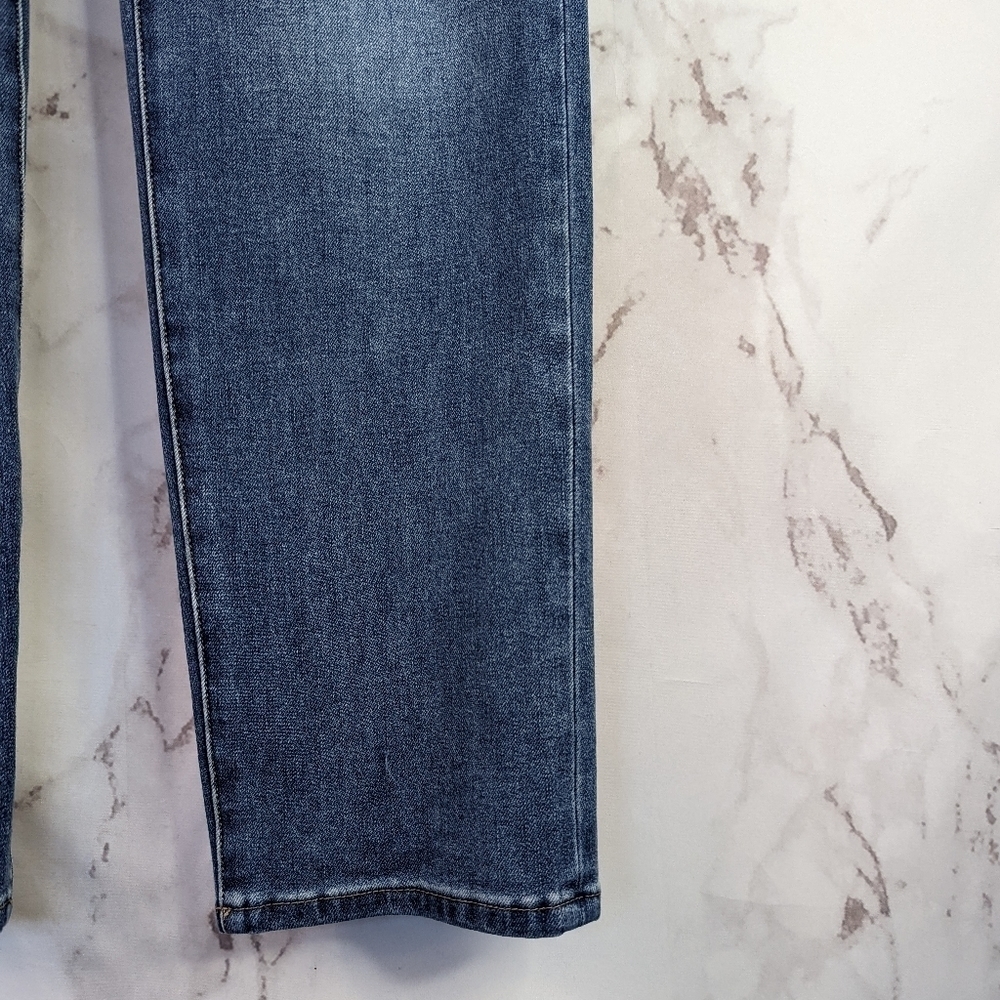 Soft Surroundings Ultimate Denim Straight High Rise Pull On Jeans Light Wash Med - Picture 4 of 7